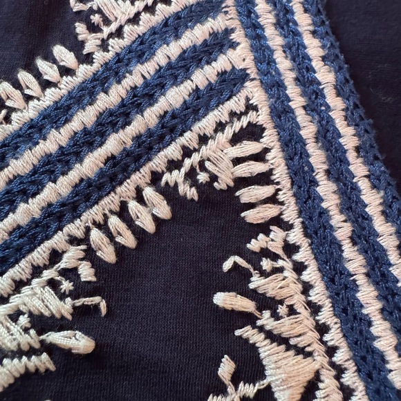 J. Crew Navy Top with White Embroidery - Picture 4 of 8